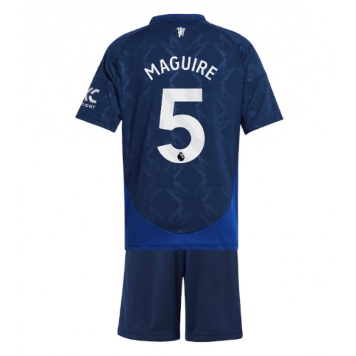 Fotballdrakt Barn Manchester United Harry Maguire #5 Bortedraktsett 2024-25 Kortermet (+ Korte bukser)